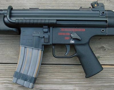 Вид на блок УСМ винтовки HK G41