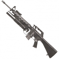 Подствольный гранатомет M203 на винтовке M16