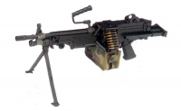 Пулемет FN Minimi Para - вариант с укороченным стволом и раздвижным прикладом (приклад сложен)