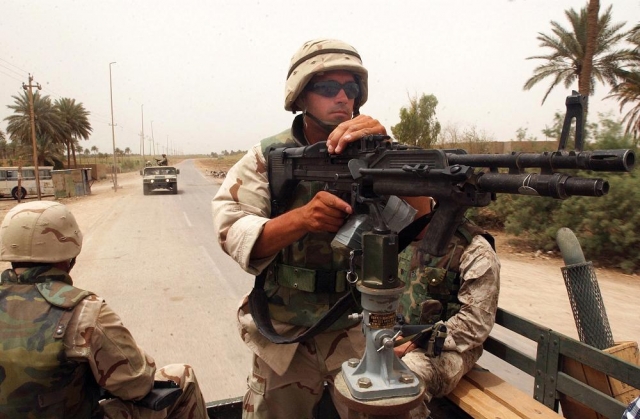 Пулемет M60E4, установленный на автомобиле. Ирак, 2003 год
