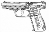 Схема пистолета ГШ-18 позднего выпуска